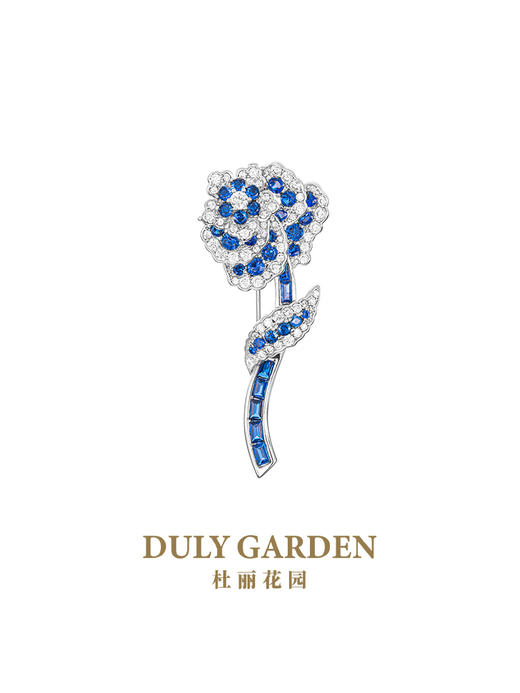杜丽花园DULY GARDEN 法国高端设计胸针品牌蓝色玫瑰花朵礼品配饰 11326ZB 商品图1