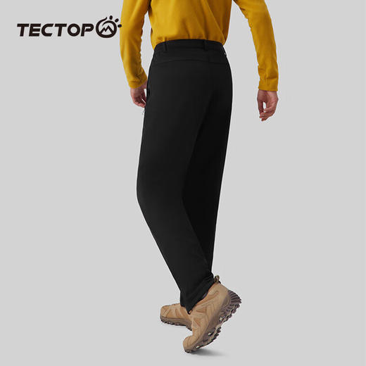 探拓TECTOP户外冲锋裤情侣软壳裤男内里加绒保暖休闲裤长裤弹力宽松登山裤子 商品图4