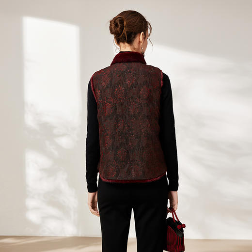 TANGYcollection2025冬季新品商场同款莨绸双面穿女士马夹L254014 商品图2