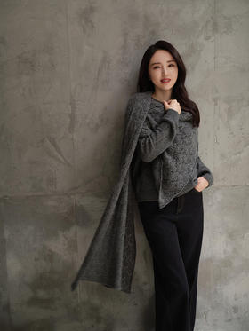 【董璇同款穿搭】羊绒世家秋冬女士新款镂空系列针织圆领套衫时尚保暖穿搭