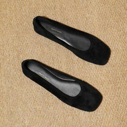 PRETTY RIVER翻毛皮平底芭蕾鞋 商品图4