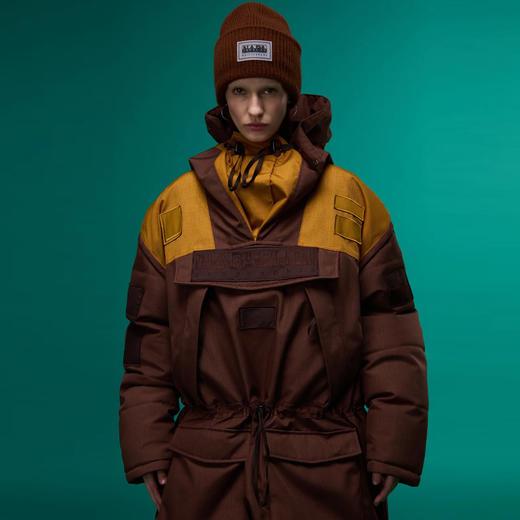 Napapijri 中性徽标贴片 Skidoo Common 防寒连帽夹克 棕色 NP0A4I57WT1 商品图2