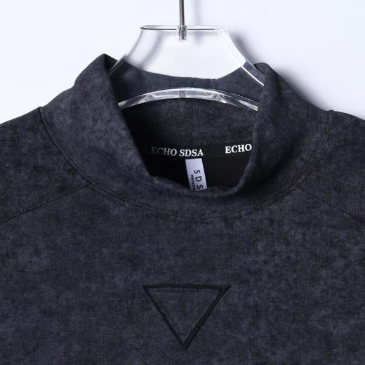 T4906SDSA男士秋冬新款痞帅男装潮牌简约扎染倒三角半高领长袖T恤百搭 商品图2