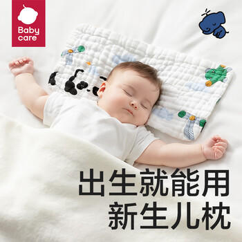 babycare新生儿枕头婴儿纱布枕透气宝宝枕头0-6月可机洗咘咘天空浅蓝40*20 商品图1