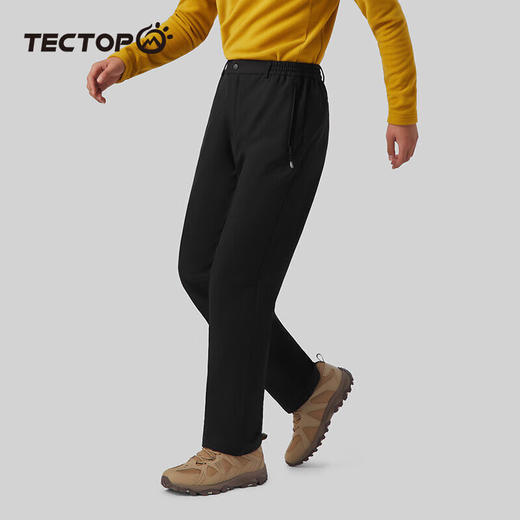 探拓TECTOP户外冲锋裤情侣软壳裤男内里加绒保暖休闲裤长裤弹力宽松登山裤子 商品图3