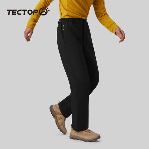 探拓TECTOP户外冲锋裤情侣软壳裤男内里加绒保暖休闲裤长裤弹力宽松登山裤子 商品图2