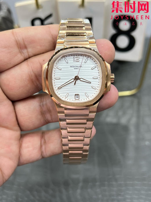 3K百达翡丽运动优雅系列 鹦鹉螺7118 全玫金白盘 女士腕表 324一体机 商品图0