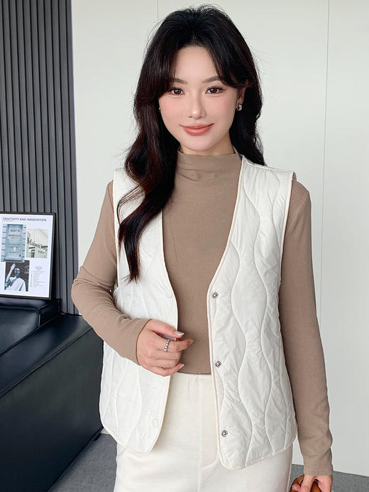 【轻奢时尚又轻薄❗️亲肤持久锁温】超轻薄马甲内外穿2025新款春秋冬季坎肩打底羊毛保暖宽松外套女装。hb 商品图1