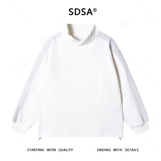 52092SDSA秋冬新款痞帅男装潮牌撞色肌理感立领卫衣下摆松紧设计百搭 商品图1