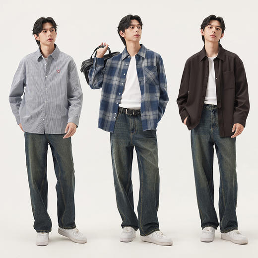 gxg.jeans男装  蓝色复古宽松时尚休闲牛仔长裤男裤 25年秋热卖 商品图4