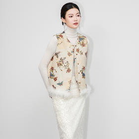 「高货wl」全新升级【铂金会员367/天猫499/差价132】(01826)洛诗琳新中式雪尼尔绒提花夹棉马甲2025冬季轻奢国风棉服