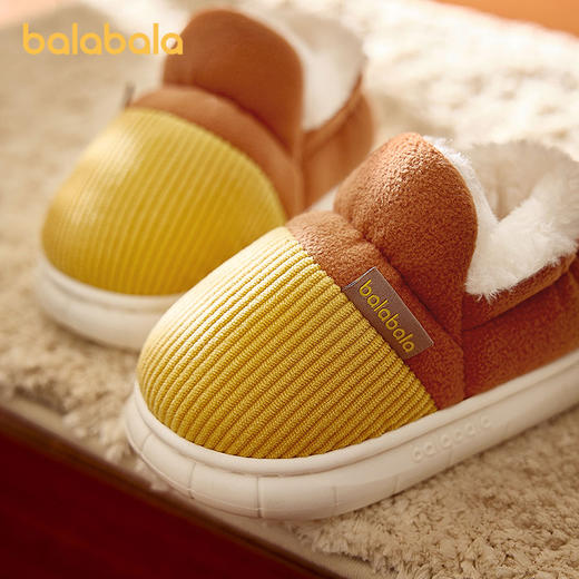 巴拉巴拉童鞋儿童拖鞋男童女童加绒保暖棉鞋冬2025新款家居鞋包跟 商品图1
