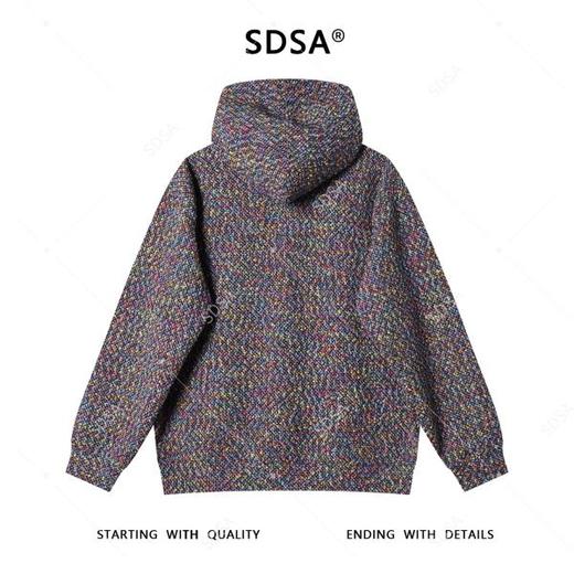 WY1188SDSA男士秋冬新款痞帅男装潮牌彩色小香风抽绳连帽卫衣百搭时尚 商品图5