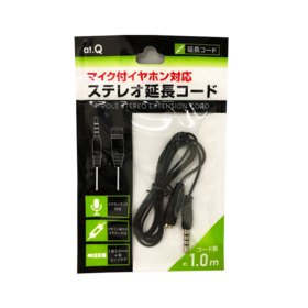 日本 at.Q 有线耳机延长线 3.5mm 4极迷你插头 AT-EMSSTEX02 （1米）