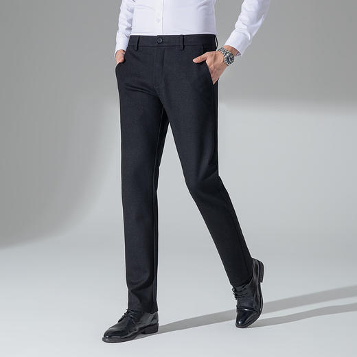 罗蒙秋冬款休闲裤男士磨毛双面拉毛如意腰设计显腿长舒适百搭上班通勤长裤子 商品图3