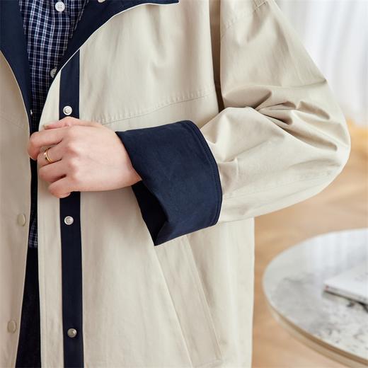 馥迦高级感撞色立领中长款风衣 商品图10