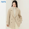 NUTS商场同款秋冬米色高级感气质直筒双面毛呢大衣外套女4411509A1 商品缩略图1