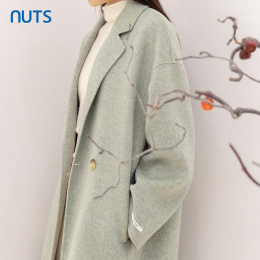 NUTS商场同款秋冬款高级感气质长款双面毛呢大衣外套女4411507A1 商品图3