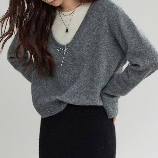 馥迦优雅时髦假两件针织衫HZ022 商品图4