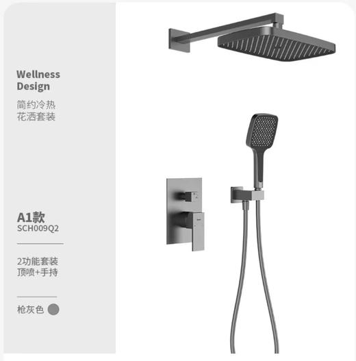 6340全铜暗装两功能花洒A款 商品图0