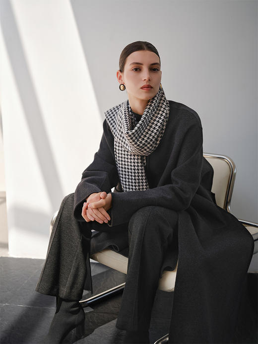 【双面穿羊毛大衣】25年秋冬女士新品中长款毛衣大衣时尚单排扣双面穿大衣 商品图0