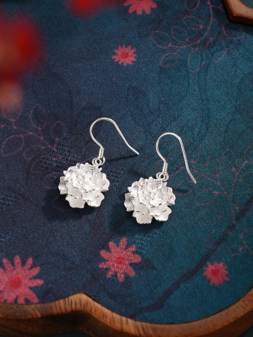 子佩集【花开静好】S990银耳环【LEH000008】花朵花丝2510 商品图3
