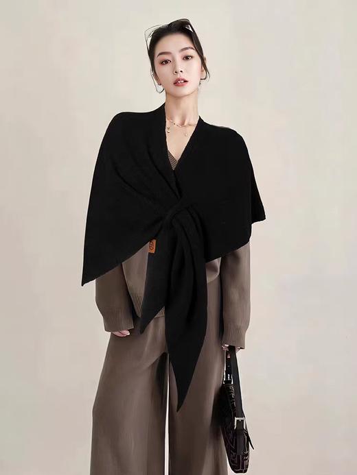 蚕语天堂羊毛混纺纯色三角披肩围巾(多色) 商品图7