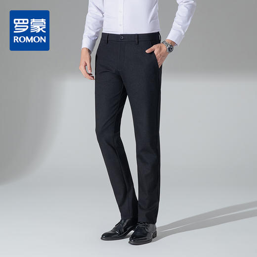 罗蒙秋冬款休闲裤男士磨毛双面拉毛如意腰设计显腿长舒适百搭上班通勤长裤子 商品图0