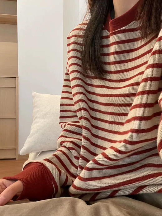 【BOKO  法式条纹卫衣】80-160斤可穿，涤纶材质，秋冬必备的温柔，条纹控闭眼入！柔软细腻，超高颜值的慵懒卫衣~ 商品图7