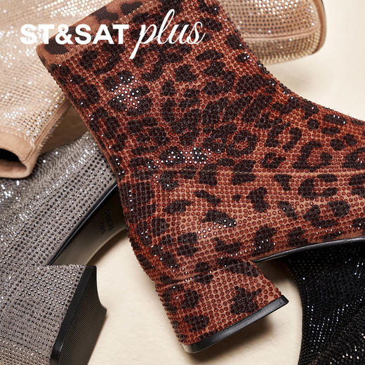 星期六优雅满钻粗跟时装靴SSD4116154 商品图8