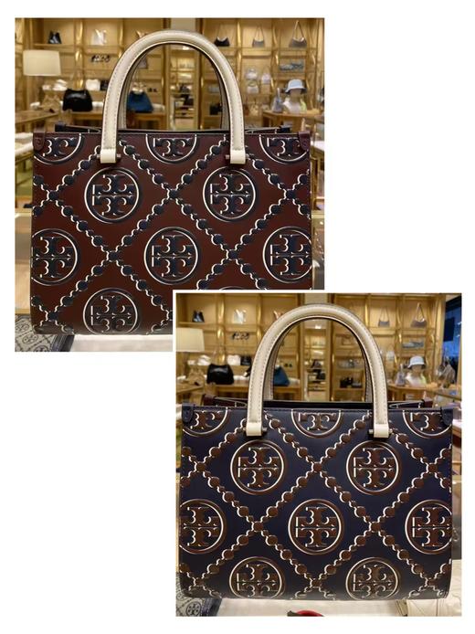 TORY BURCH 托特包女  178919-400-F 酒红/深蓝. 商品图0