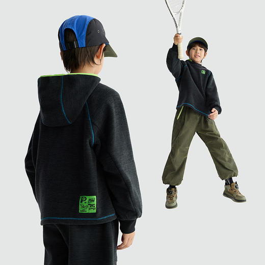 漫画家【锁温摇粒绒】儿童卫衣25冬男童抗静电运动连帽摇粒绒卫衣 商品图1