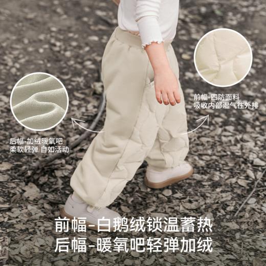 【限时会员价】嫚熙白鹅绒羽绒裤小中童男女宝宝三防加厚外穿裤子新款婴儿防寒裤 商品图3