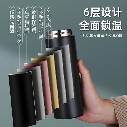 【男士伴侣！智能显温！单手秒开！】温显保温杯 316不锈钢速开杯水杯 户外便携泡茶杯 车载茶水分离杯子 商品图2