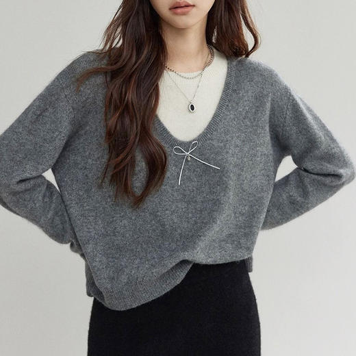 馥迦优雅时髦假两件针织衫HZ022 商品图3