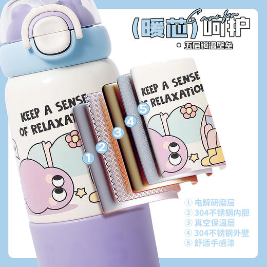 【原创花式三饮！拍下送杯刷！】保温杯家用 304不锈钢男女生儿童学生高颜值水杯 便携防摔保温杯子 商品图2