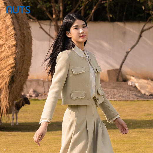NUTS商场同款秋冬款设计感时尚气质百搭直筒短款外套女4420401A1 商品图2