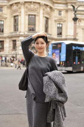 MAISON COVET 纯山羊绒休闲圆领翻边套装