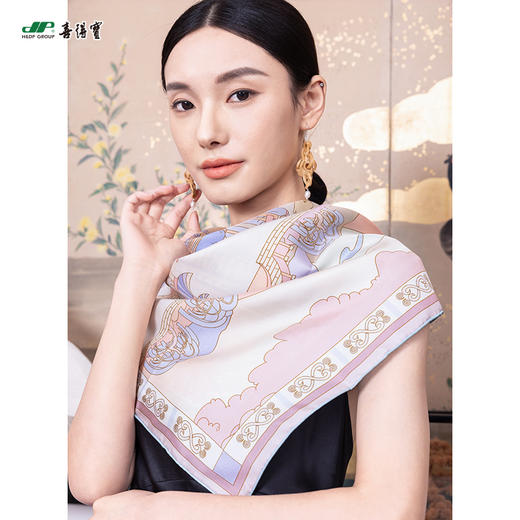 喜得宝文创丝巾《最杭州·十境流光·数码双面斜纹方巾》杭州丝绸100%桑蚕丝斜纹绸 商品图2