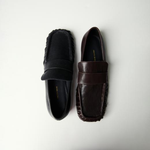 PRETTY RIVER植鞣革方头褶皱乐福 商品图2