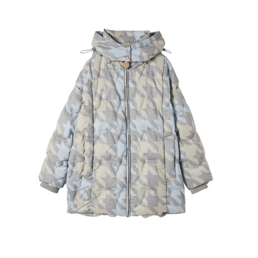 谜底花色羽绒服2025年冬季新品千鸟格时髦温暖亲肤女254MY1712 商品图4