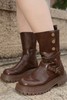 一周发货【2穿 棕色中筒靴】3-4cm跟高，34-43码！正码正拍！有薄绒和不加绒两款选择，鞋面皮面pu皮，鞋底pvc发泡材质，整体轻盈 商品缩略图9