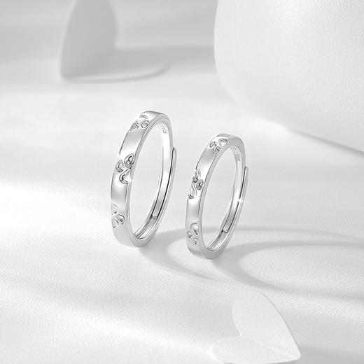 卡蒂罗KADER 足银999 豹豹猫猫情侣对戒 俏皮灵动原创可爱爪印设计素圈百搭可调节一对 炽热的爱意 携手一生 戒指 商品图7