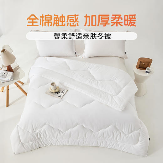 多喜爱 馨柔舒适亲肤冬被【全棉提花】【加厚柔暖】【蓬松饱满】【立高工艺】A类 精致绗缝 包边工艺 商品图0