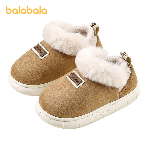 巴拉巴拉童鞋儿童拖鞋加绒男女童外穿室内家居鞋冬2025新款包跟鞋 商品图4