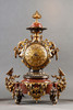 独角鹿西洋古董1880年代法国G. Servant工坊出品东方风格红色大理石底座装饰瑞兽飞蝶主题铜鎏金精雕座钟烛台三件套 商品缩略图1