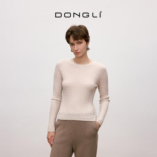 东黎 • 你本珍贵 小山羊绒女士秋季绞花套衫 5497 商品图4