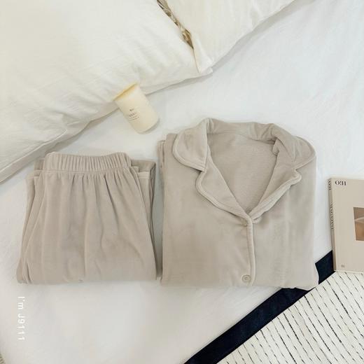 老米优品🎈3-5天。色系温柔治愈~ 宅家穿超chill！《暖暖绒加厚家居套装》澳毛绒光滑细腻，松弛温暖~ TZ251023A 商品图5