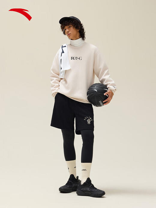 安踏（ANTA）凯里·欧文系列丨卫衣男女圆领背面字母印花落肩套头衫172531712 泥沙灰-1 商品图2