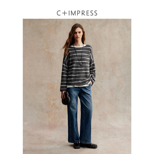 桑蚕丝羊毛珠片慵懒感套头毛衣 商品图3